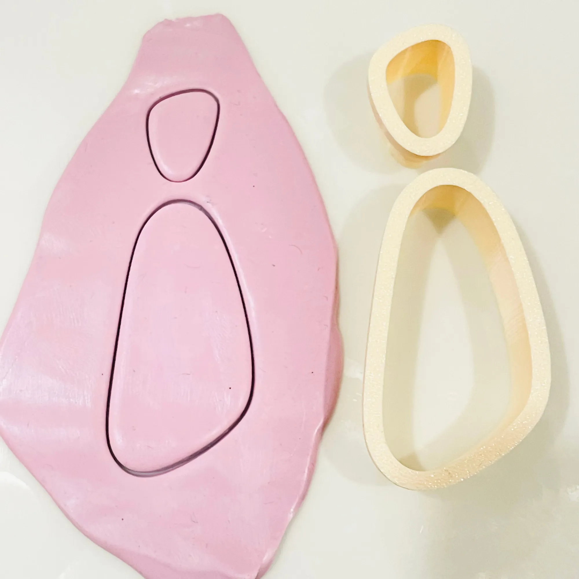 Organic Pebble & Oval Drop Earring Polymer Clay Cutter Set KG027 | 70mm x 25mm | 2-Piece Clay Cutter Set 57