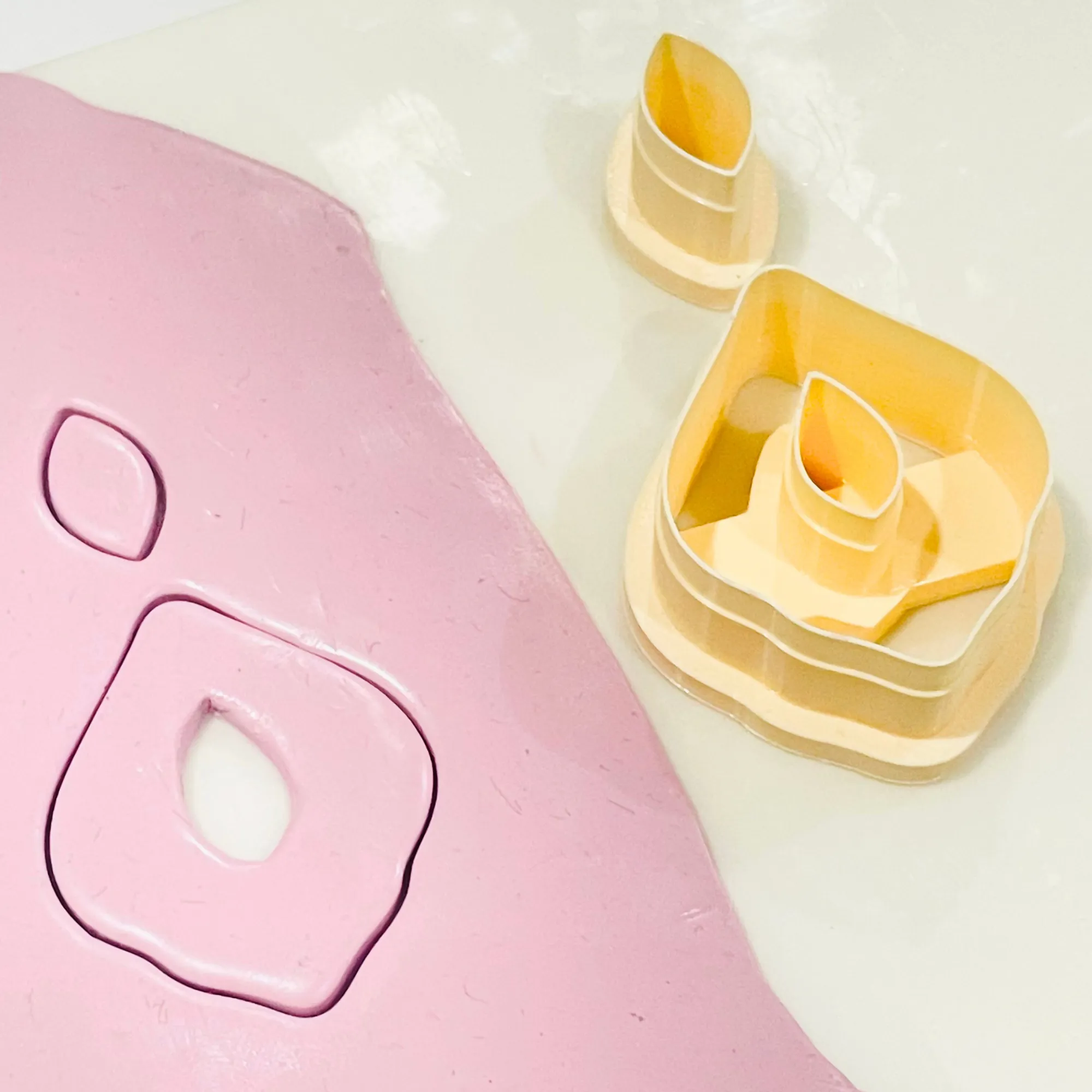 Organic Soft Square Frame & Marquise Cutout Earring Polymer Clay Cutter Set KG028 | 55mm x 28mm | 2-Piece Clay Cutter Set 61